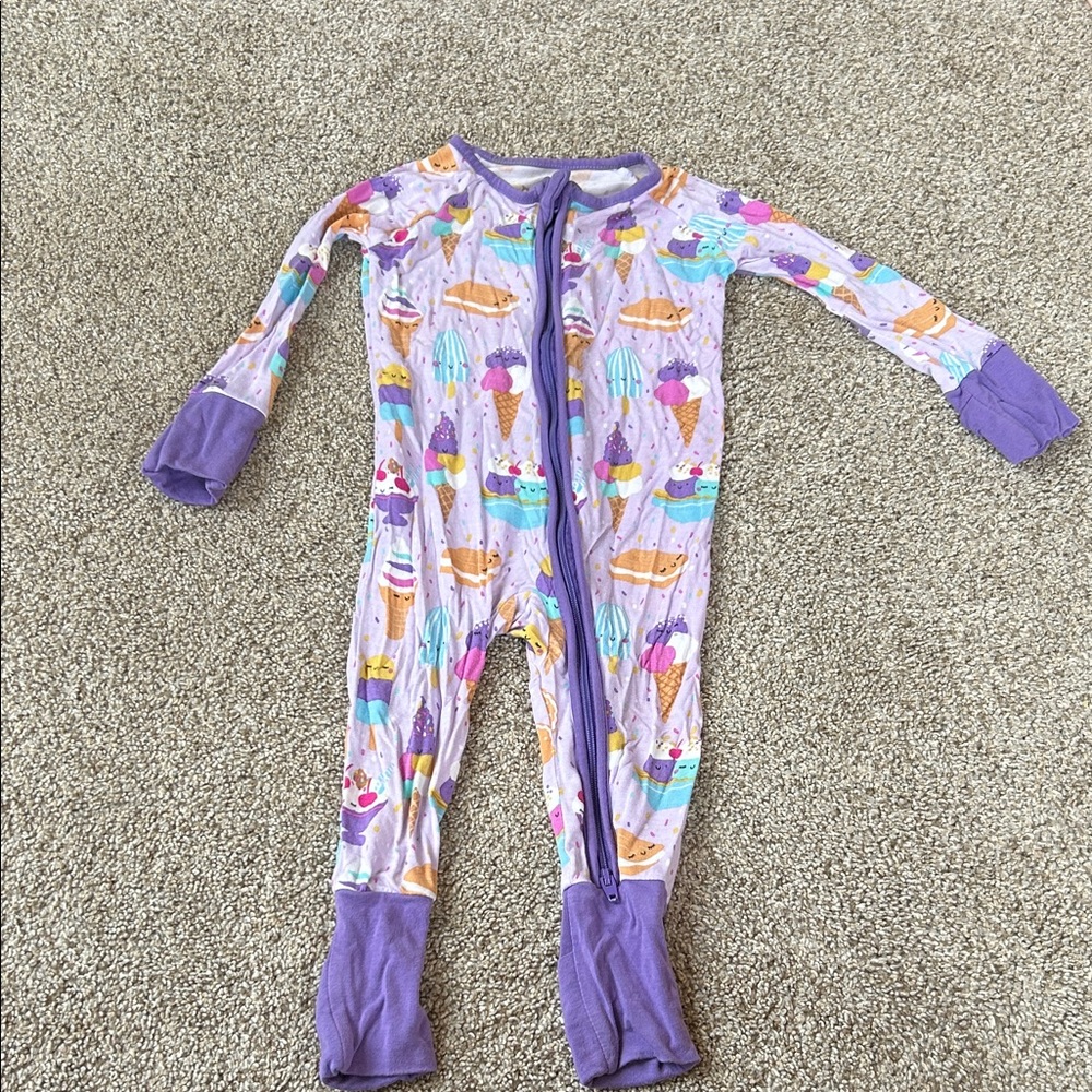 Little Sleepies Purple and Multicolor Kids Footie